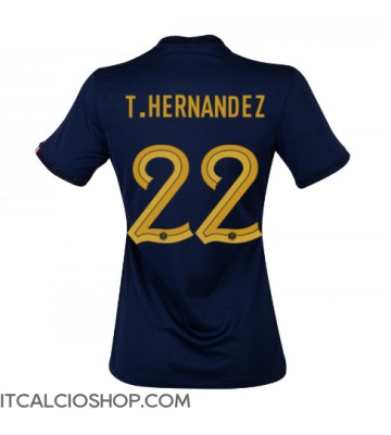 Francia Theo Hernandez #22 Prima Maglia Femmina Mondiali 2022 Manica Corta